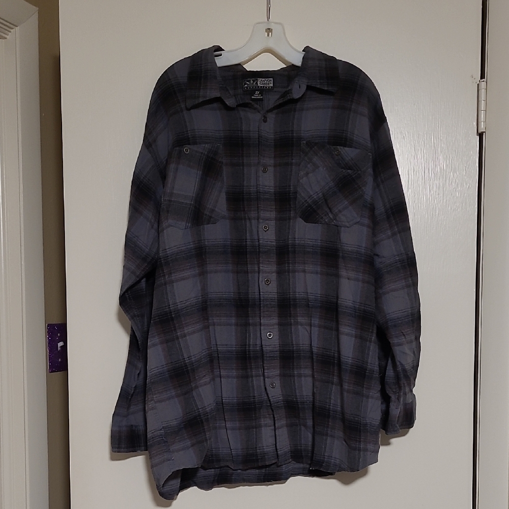Gray Canyon Guide Outfitters Plaid Button-Up Shirt, 2X